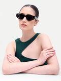Nyra Black Cateye UV Protected Womens Sunglasses