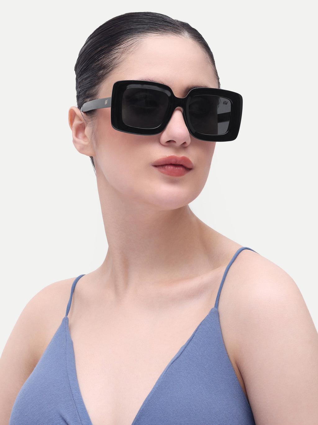 Women's Square Black Oversize Sunglasses
