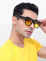 Men's Yellow Wayfarer Rectangular Sunglasses
