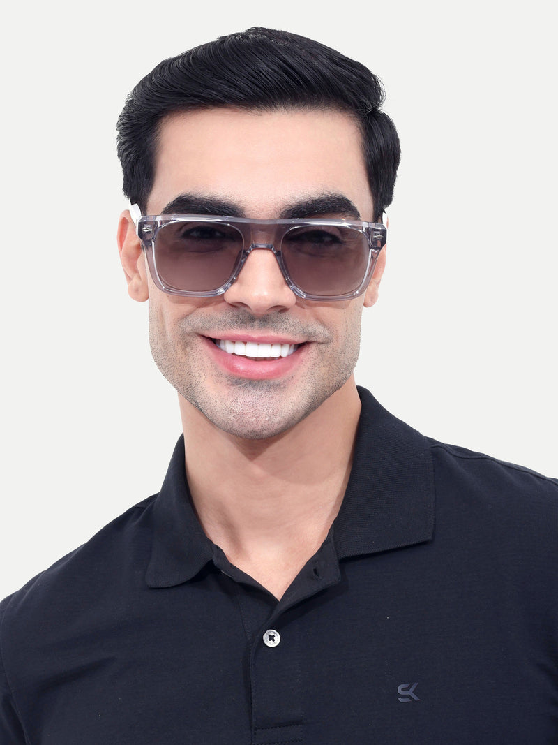 Men's Premium Grey Wayfarer Rectangular Sunglasses