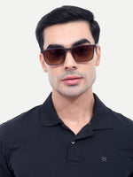 Men's Brown Wayfarer Rectangular Sunglasses