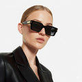 Women's Classic Golden Black Wayfarer UV Protected Sunglasses