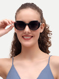 Liquorice Oval Women UV Protected Sunglasses