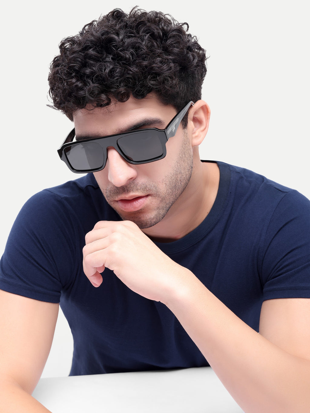 Striker Black Wayfarer Mens Sunglasses