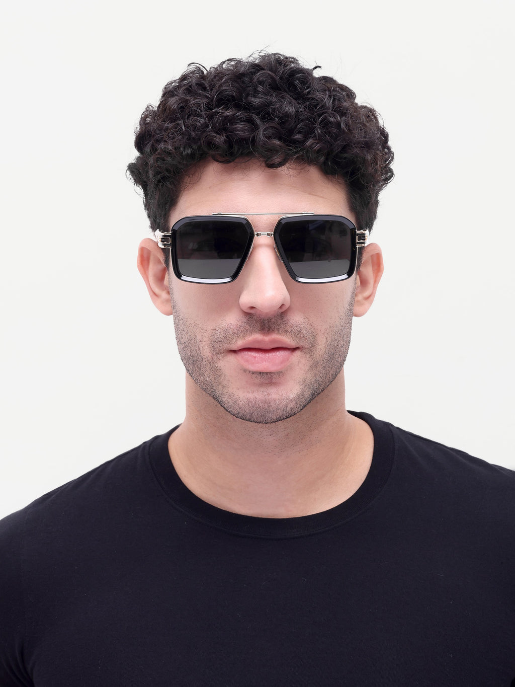 Alvero Black Wayfarer Mens Sunglasses
