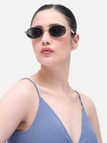Women's Oval Gold Black Sunglasses