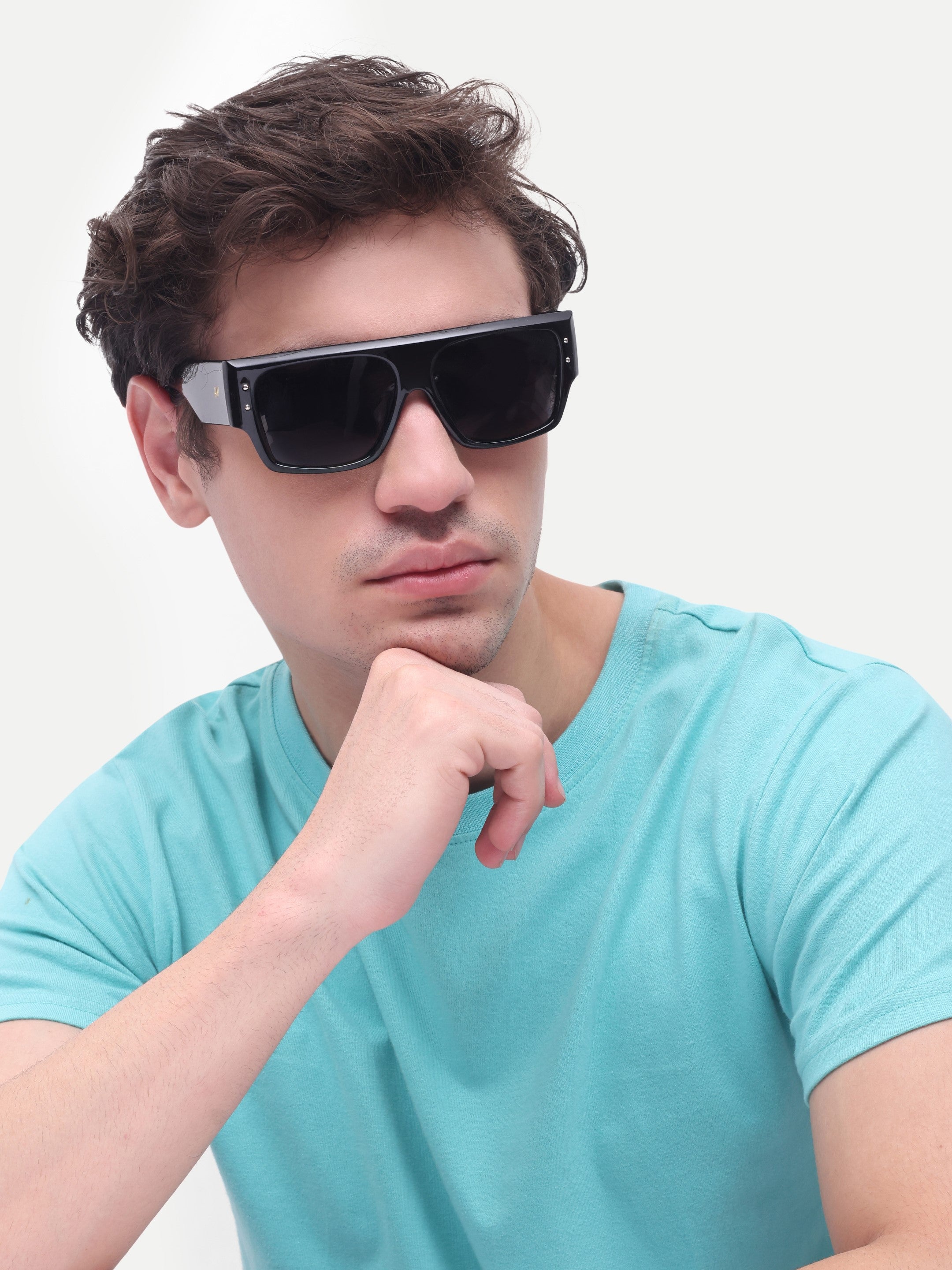 Men's Black Wayfarer UV Protected Sunglasses