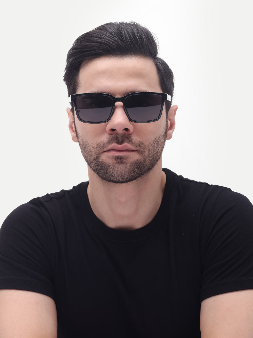 Men's UV Protected Black Wayfarer Rectangular Sunglasses