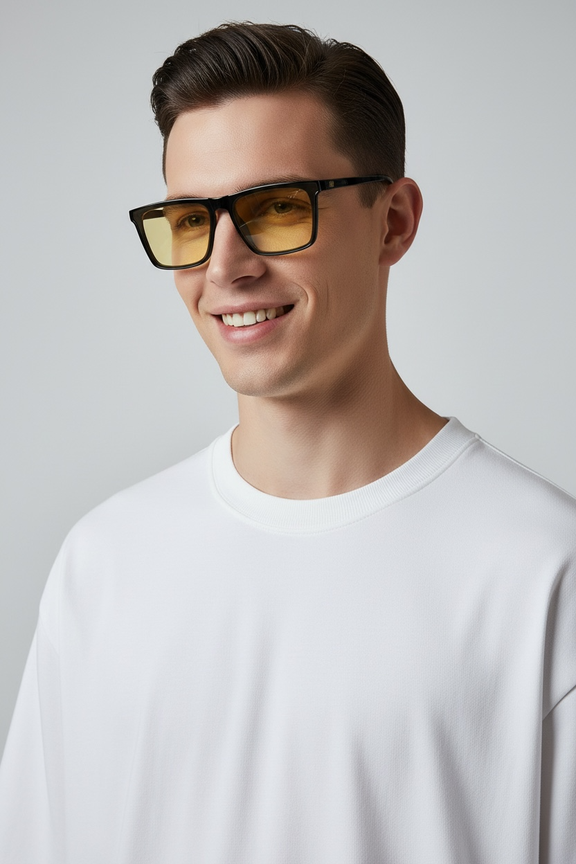 Men's Classic Yellow Wayfarer Sunglasses