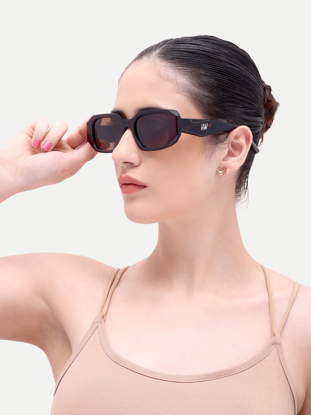 Aveline Oval Brown UV Protected Womens Sunglasses