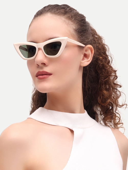 Green Cateye Women UV Protected Sunglasses