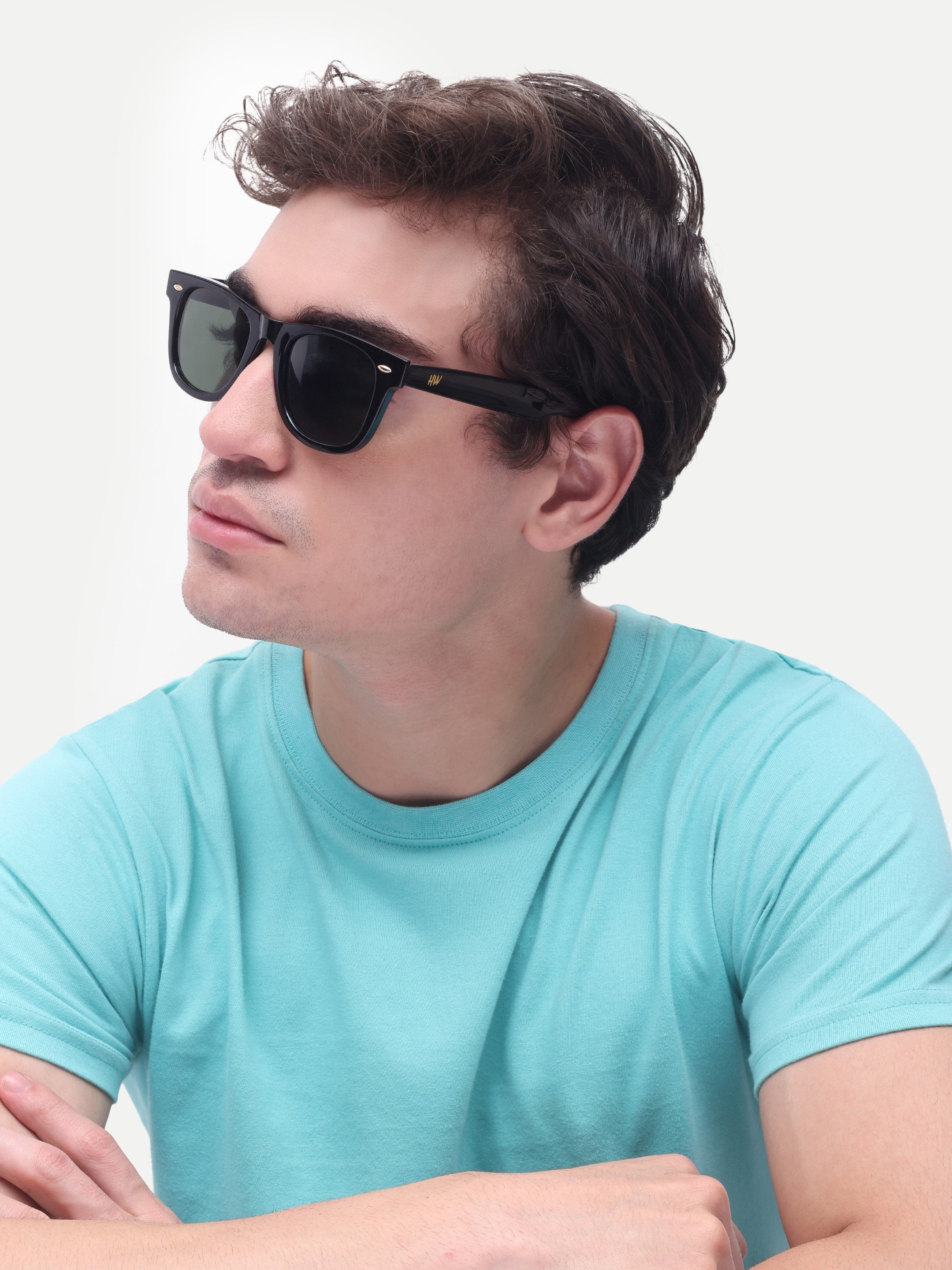 Men's Classic Green Wayfarer Sunglasses