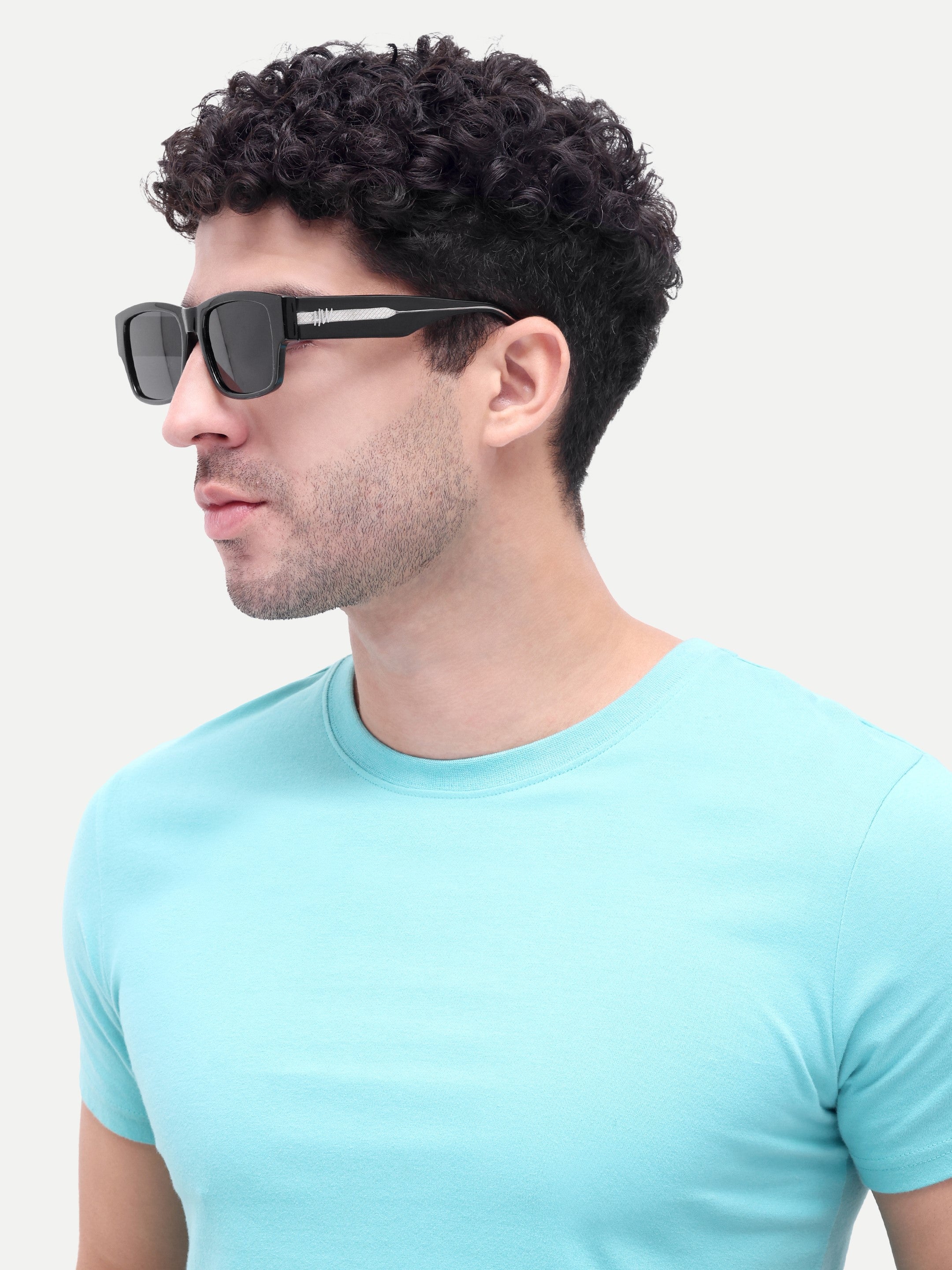 Torino Black Wayfarer Mens Sunglasses
