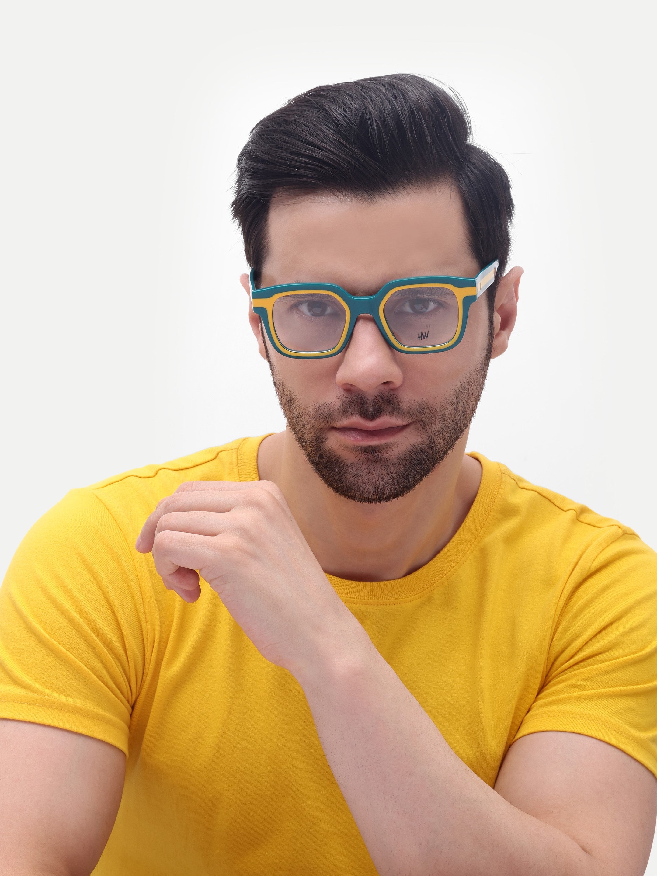 Men's Wayfarer Rectangular Optical Frame Green