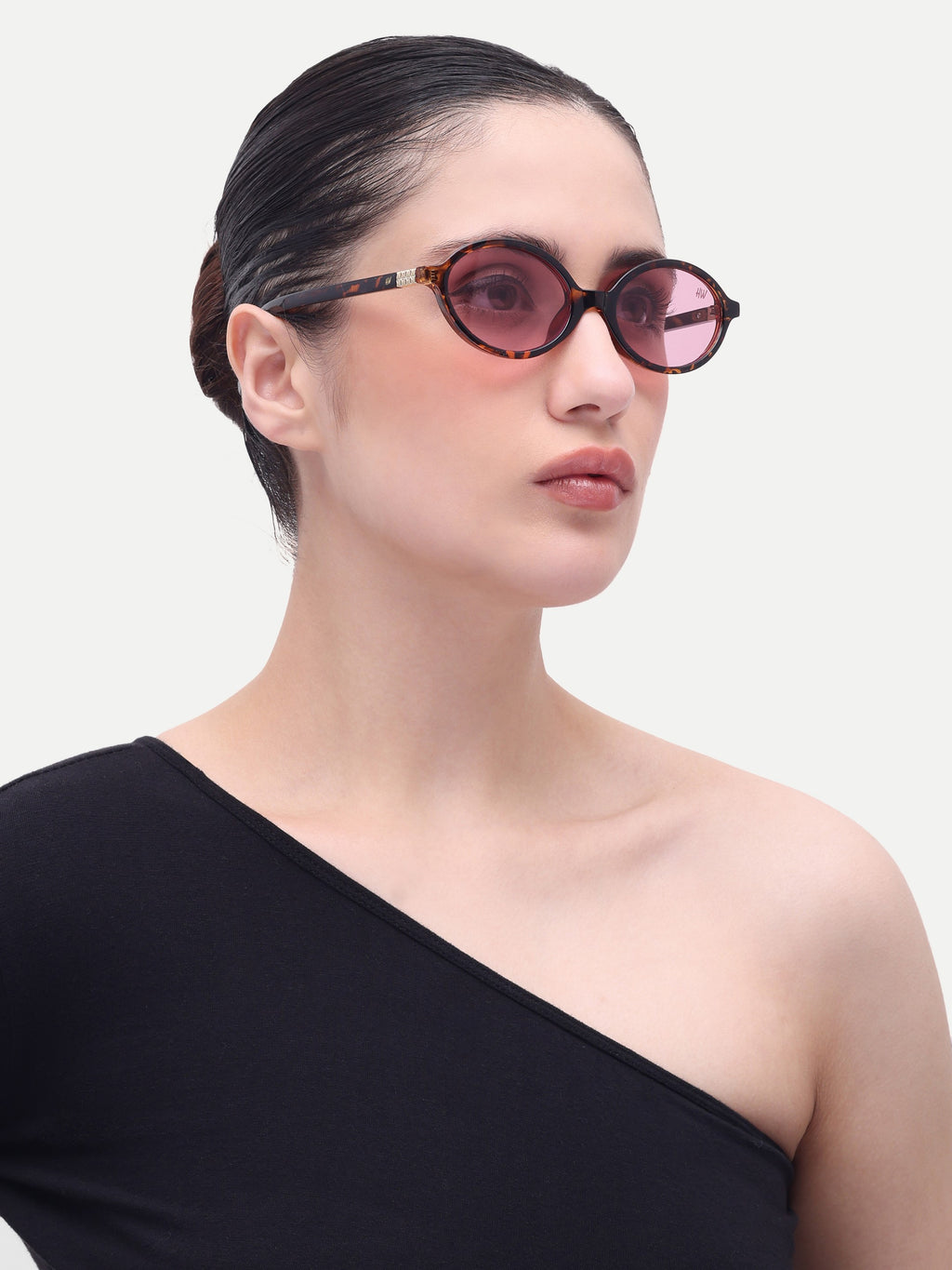 Women's Leopard Pink Oval Sunglasses