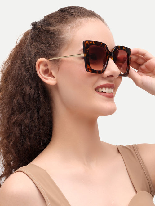 Leopard Oversize Women UV Protected Sunglasses