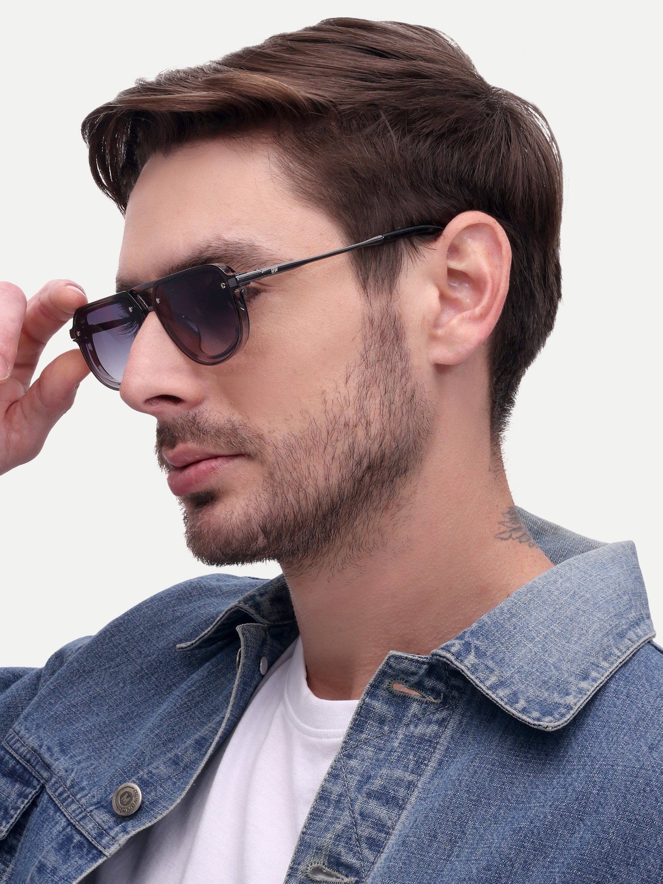 Men Wayfarer UV Protected Sunglasses Light Black