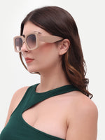 Women's Polarized Brown Rectangular Oversized Sunglasses