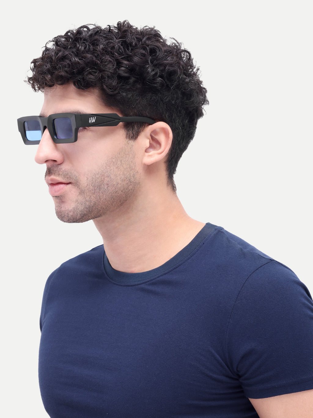 Zayden Blue Wayfarer Mens Sunglasses