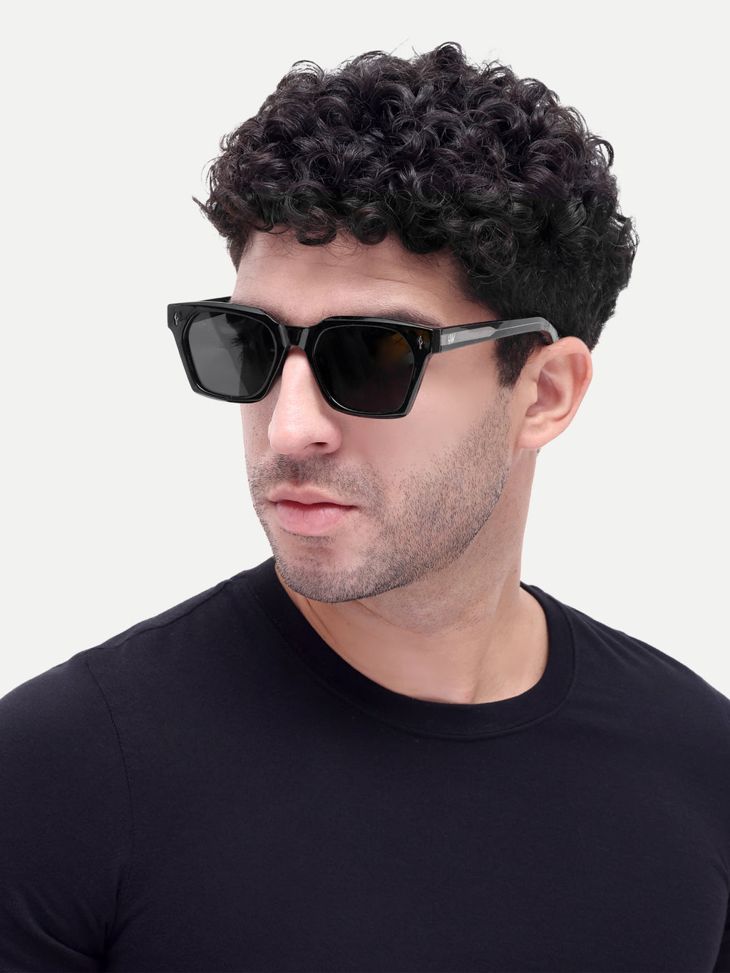 Montaro Black Wayfarer Mens Sunglasses
