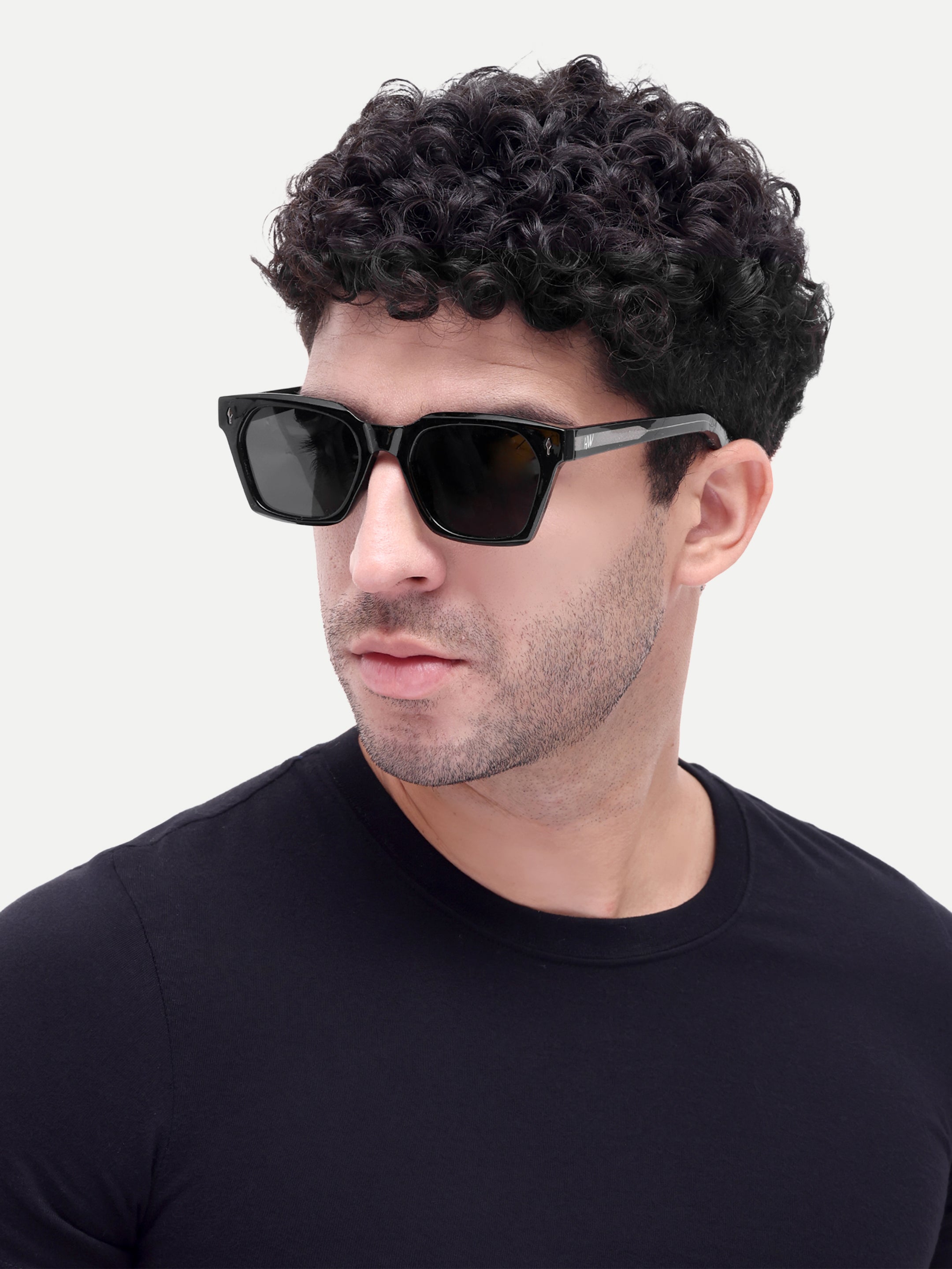 Montaro Black Wayfarer Mens Sunglasses