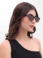 Women's Brown UV Protected Rectangular Sunglasses