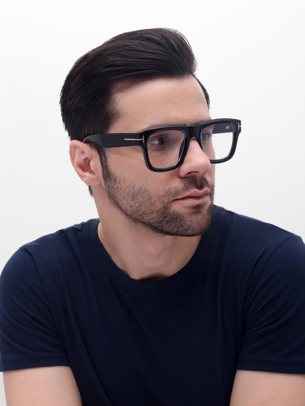 Men's  Wayfarer Rectangular Optical Frame Black