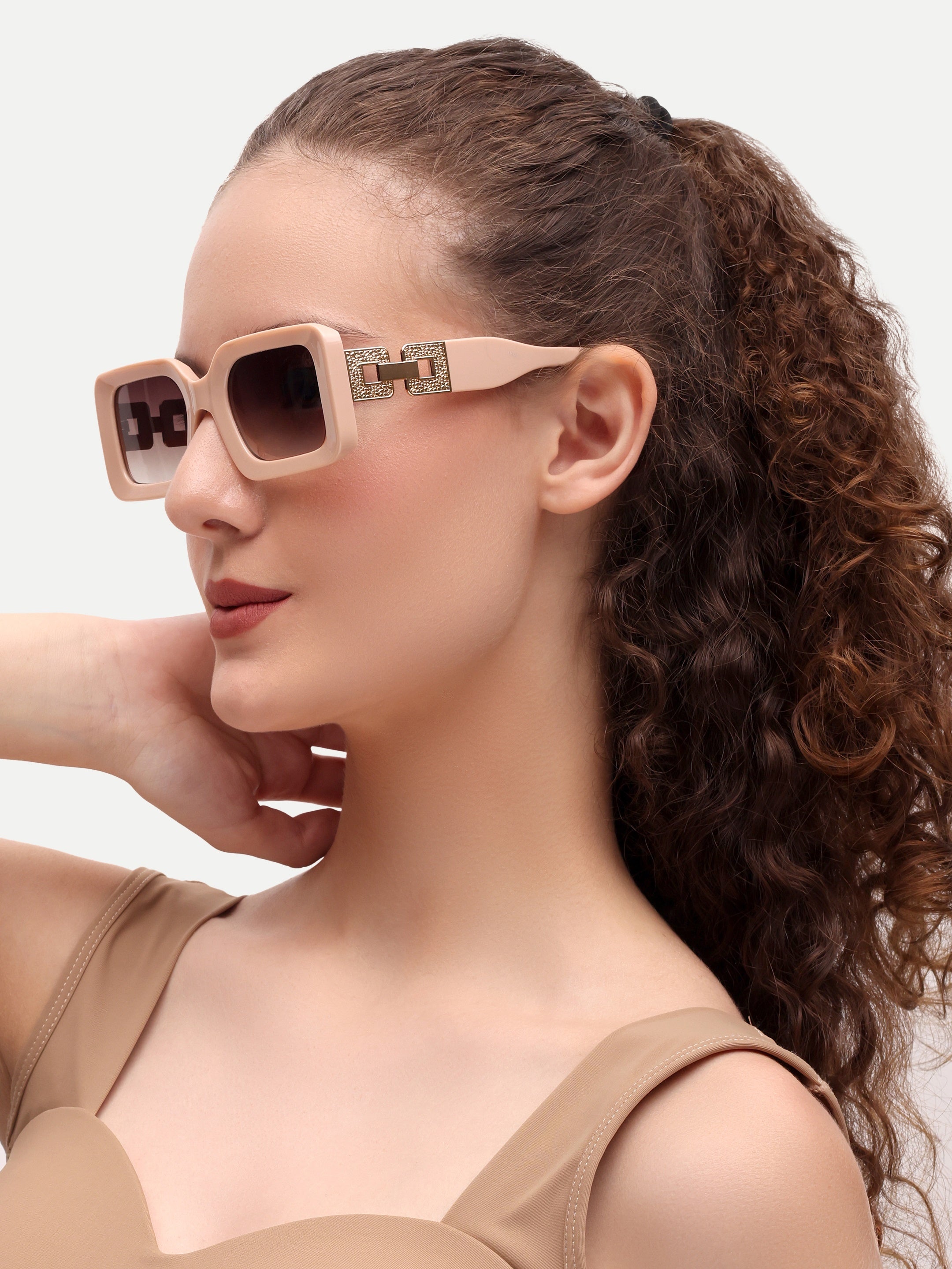 Peach Wayfarer Women UV Protected Sunglasses