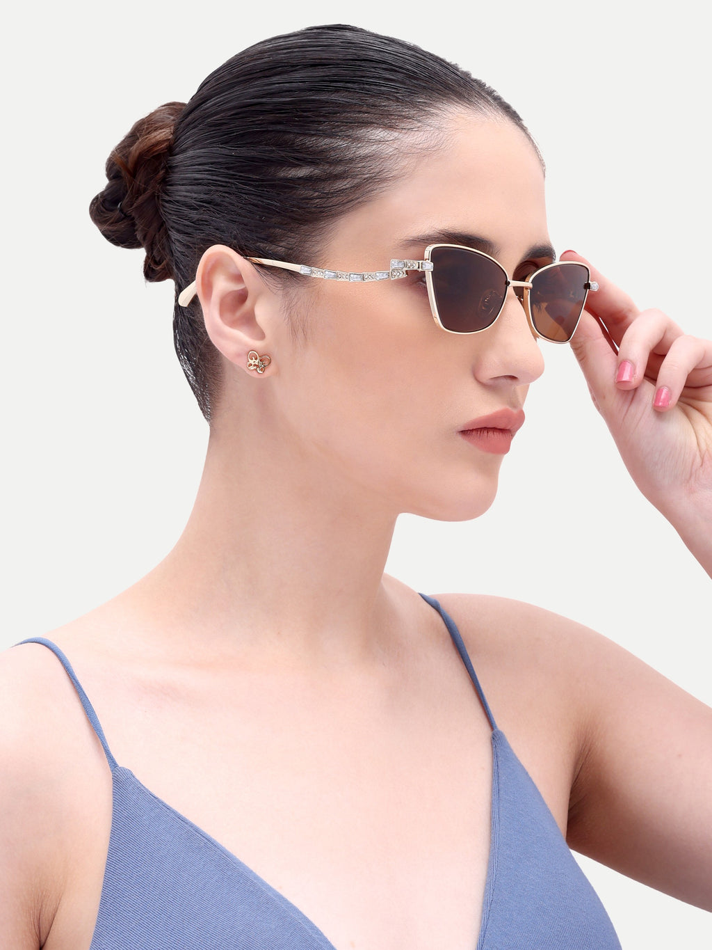 Sirena Gold Brown UV Protected Womens Sunglasses