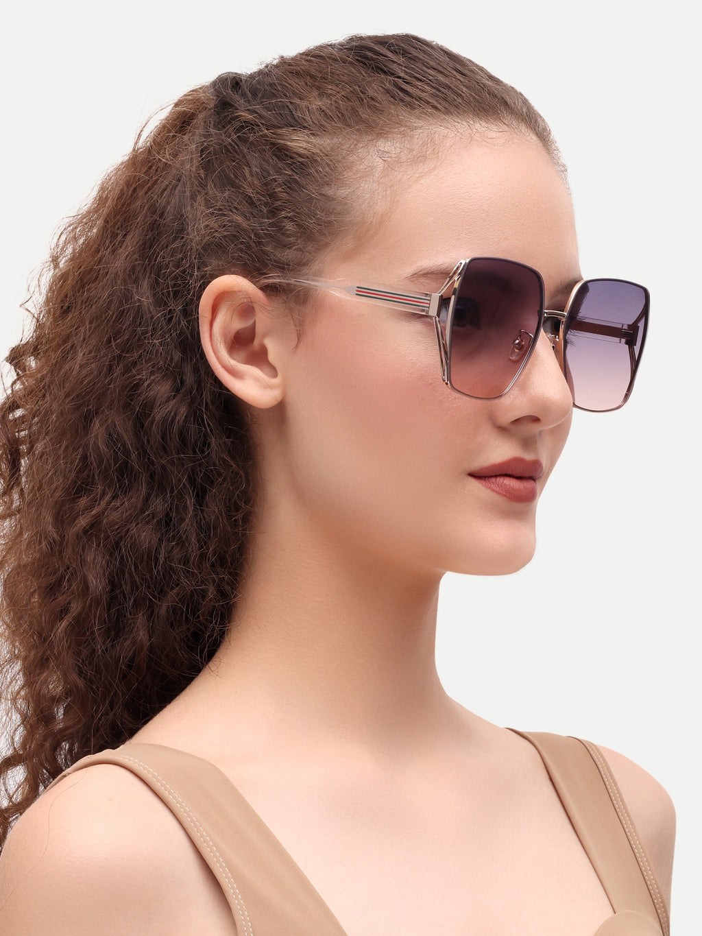 Pink Oversize Women UV Protected Sunglasses