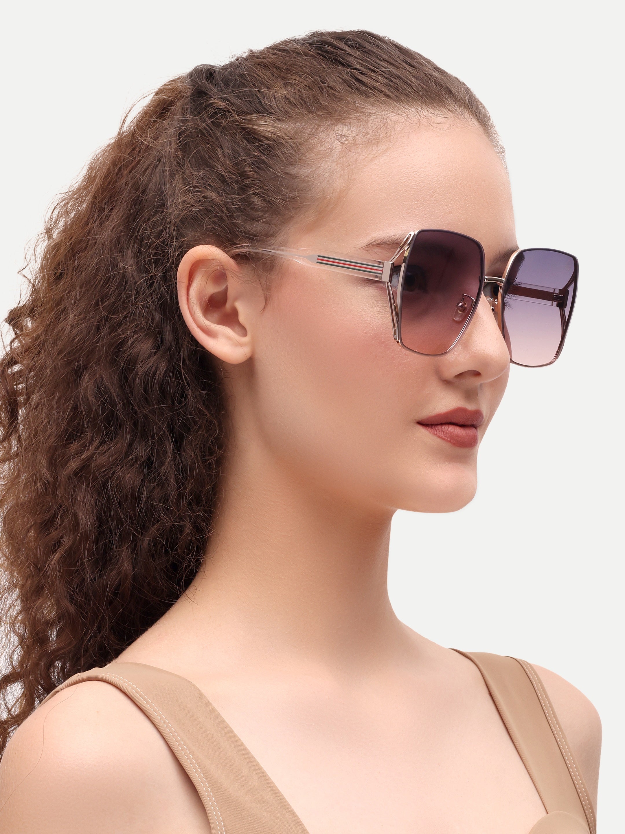 Pink Oversize Women UV Protected Sunglasses