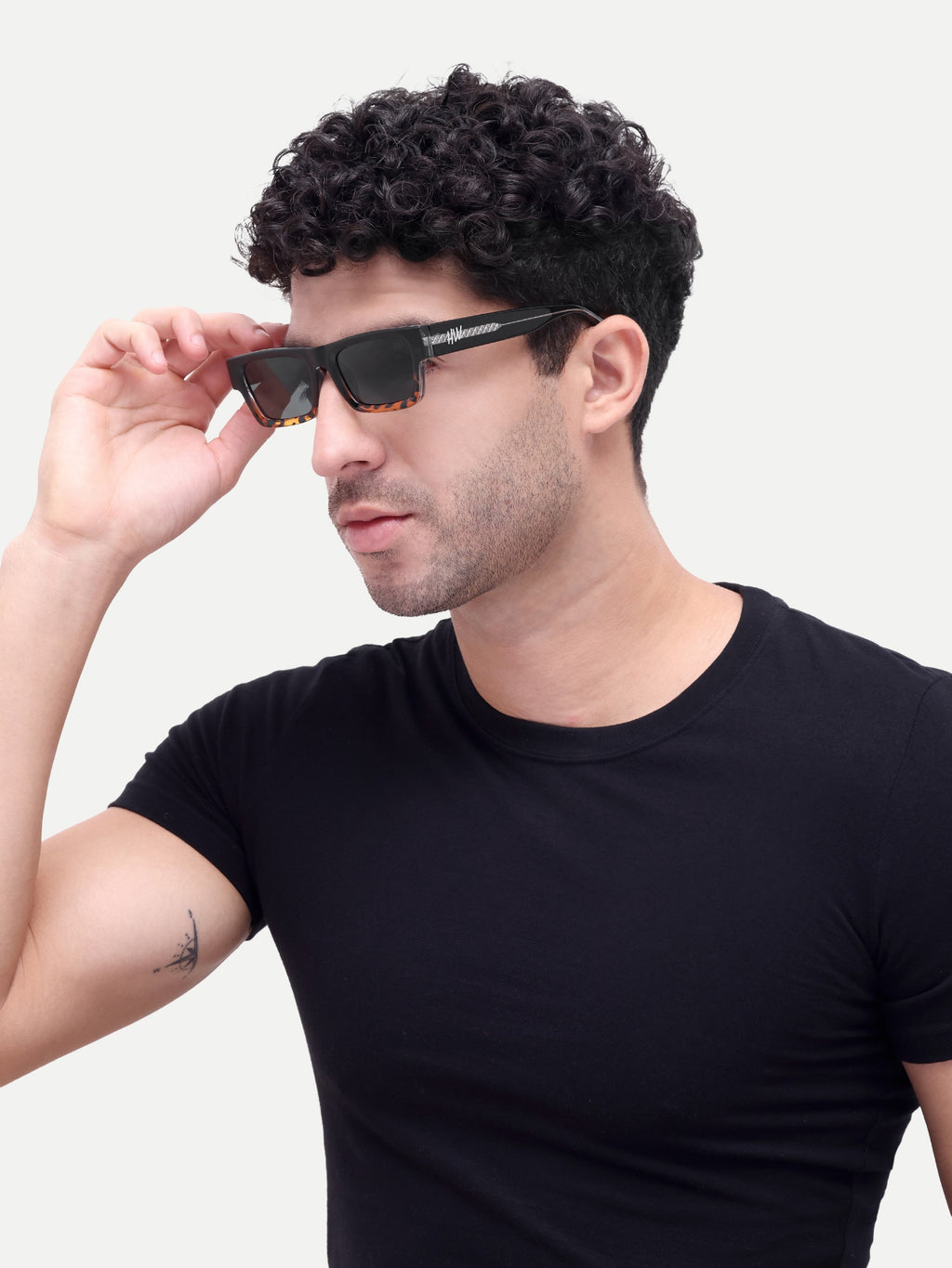 Raxon Black Wayfarer Mens Sunglasses