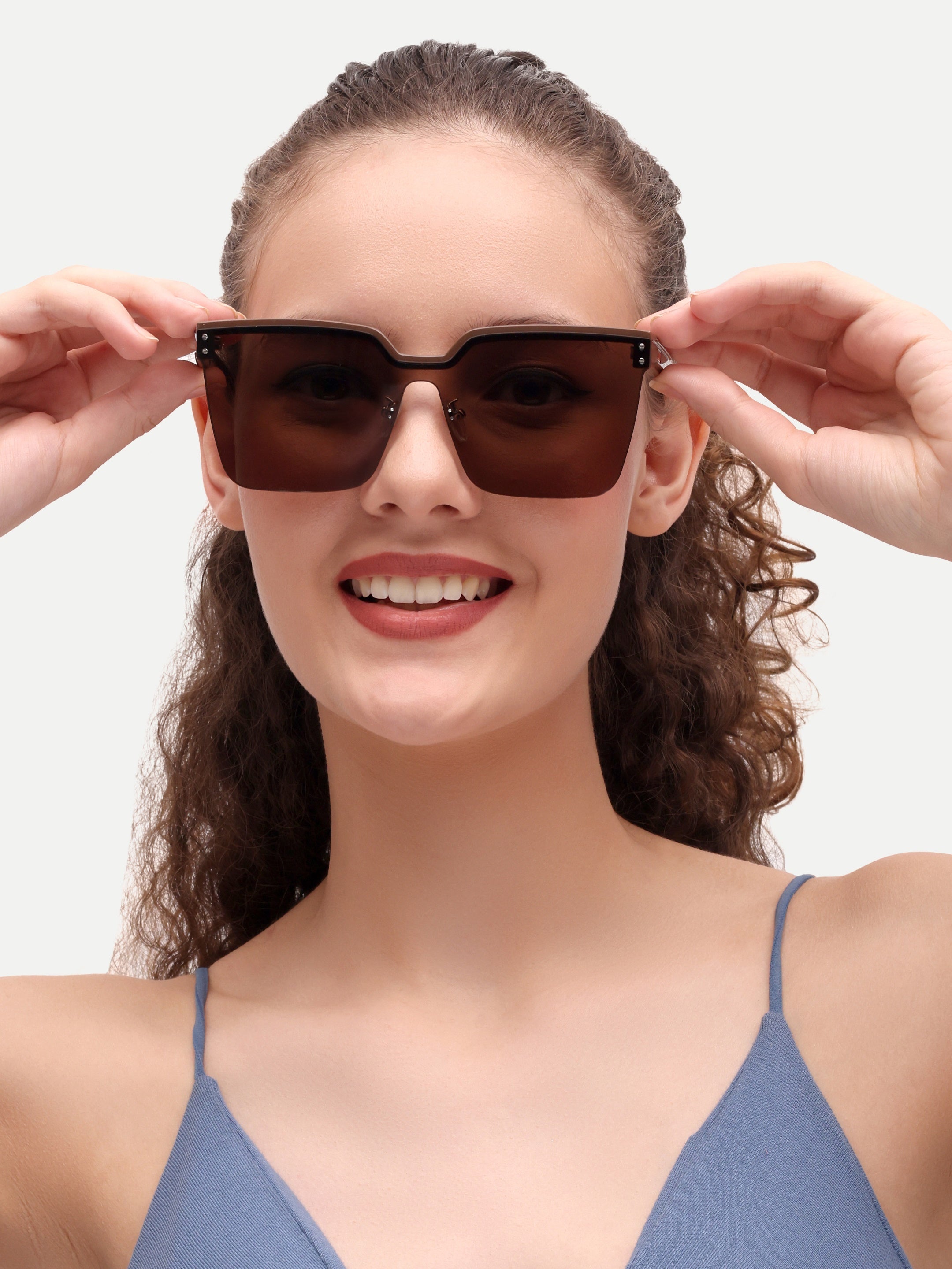 Brown Oversize Women UV Protected Sunglasses