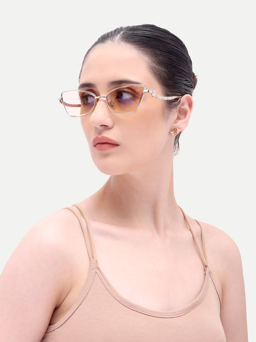 Kaia Metal Peach UV Protected Womens Sunglasses