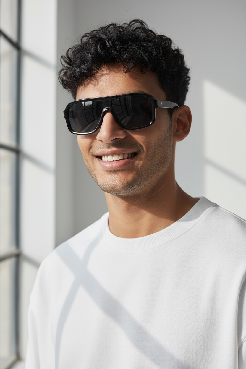 Men's Classic Black Wayfarer Sunglasses