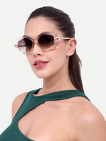 Women's Transparent Brown UV Protected Sunglasses