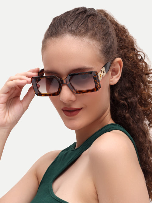 Leopard Wayfarer Women UV Protected Sunglasses