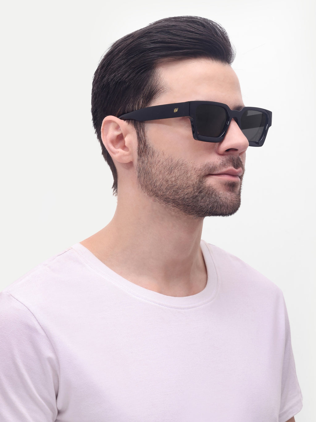 Men's UV Protected Gold Black Wayfarer Sunglasses