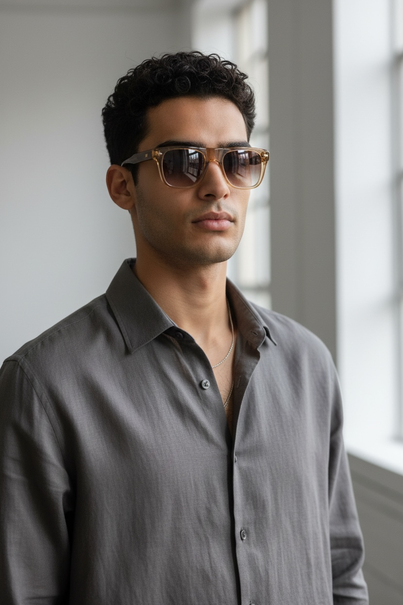 Men's Classic Brown Wayfarer Sunglasses