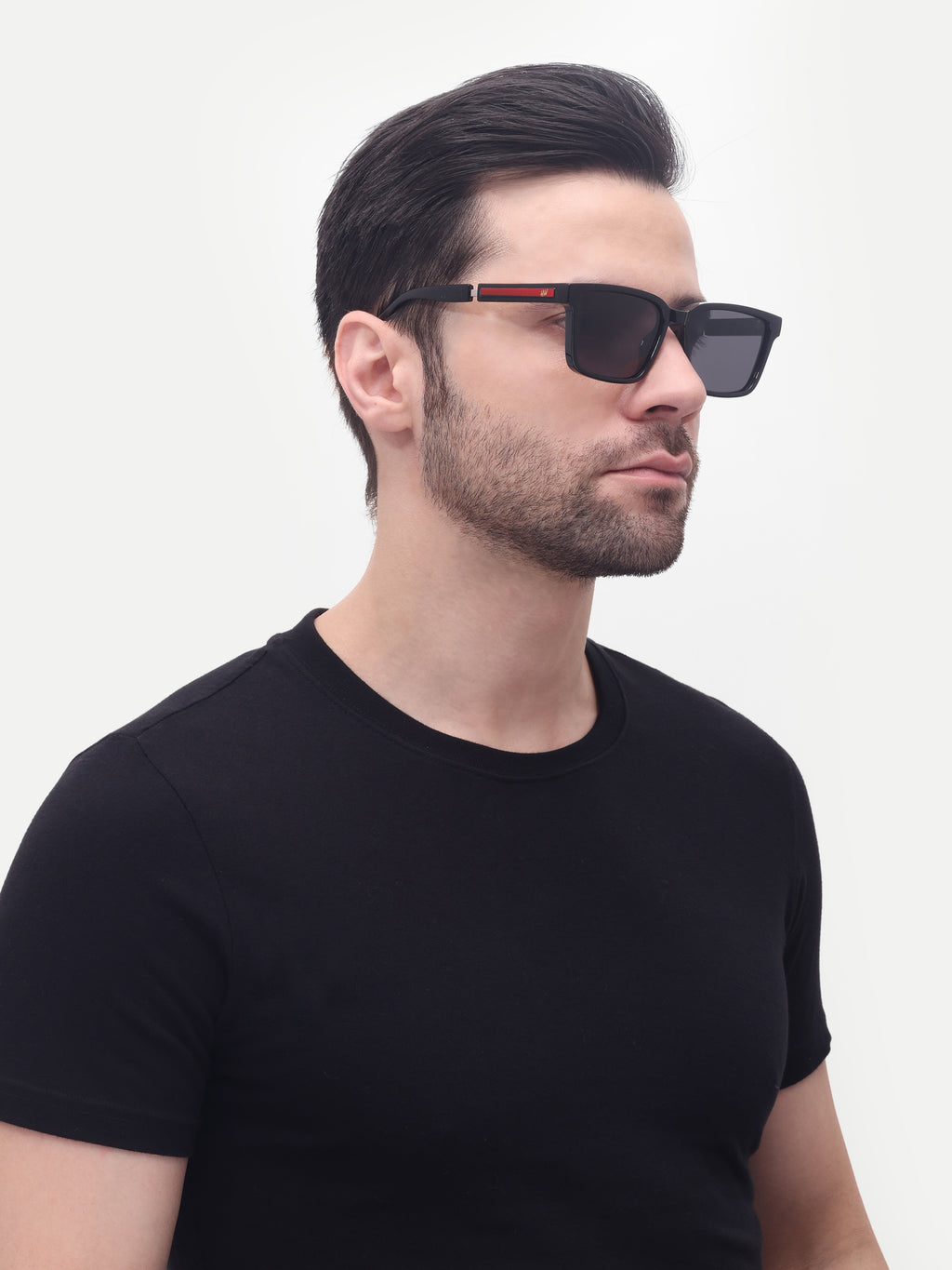 Men's UV Protected Black Wayfarer Rectangular Sunglasses