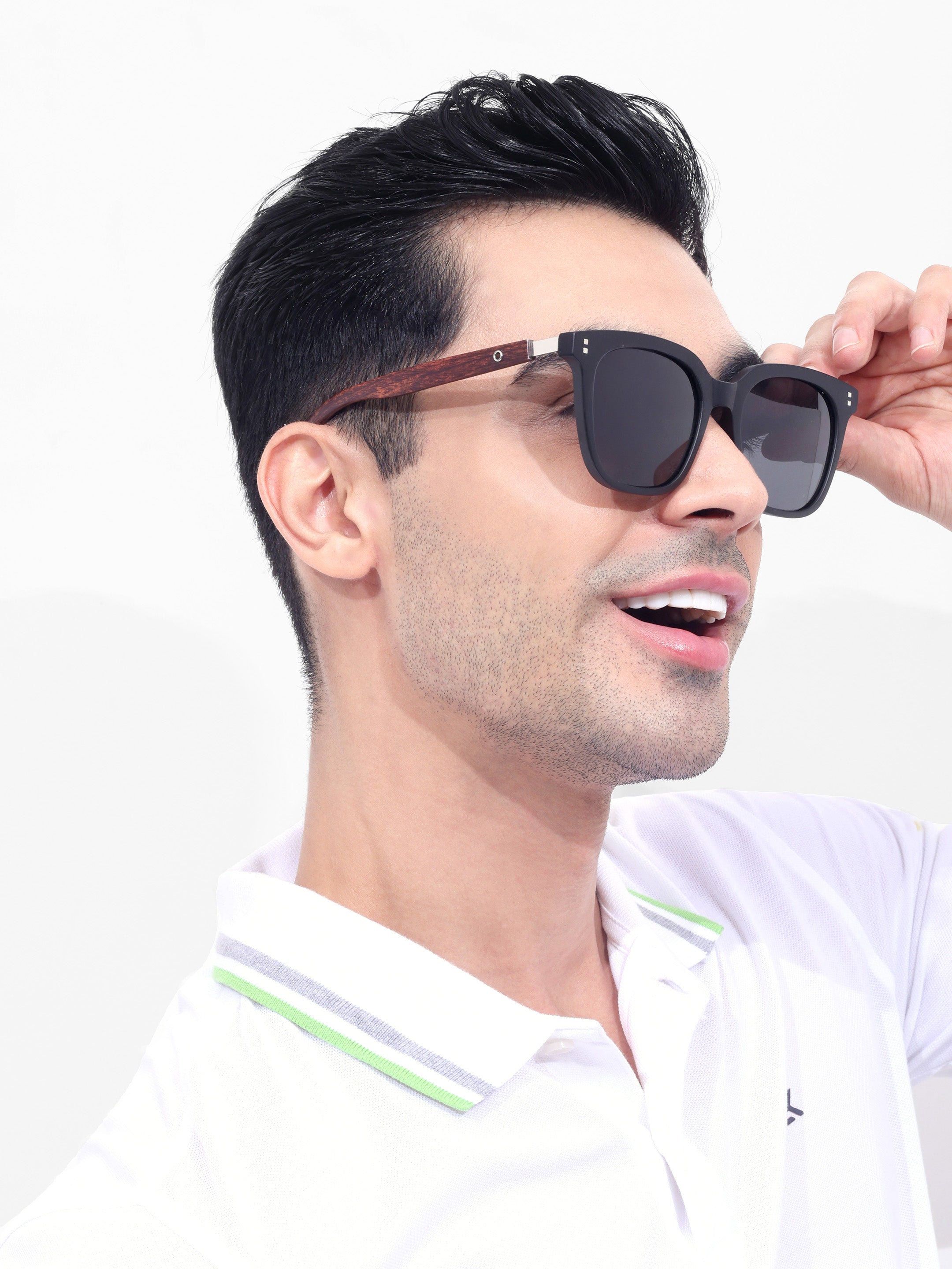Unisex Polarized UV Protected Black Rectangular