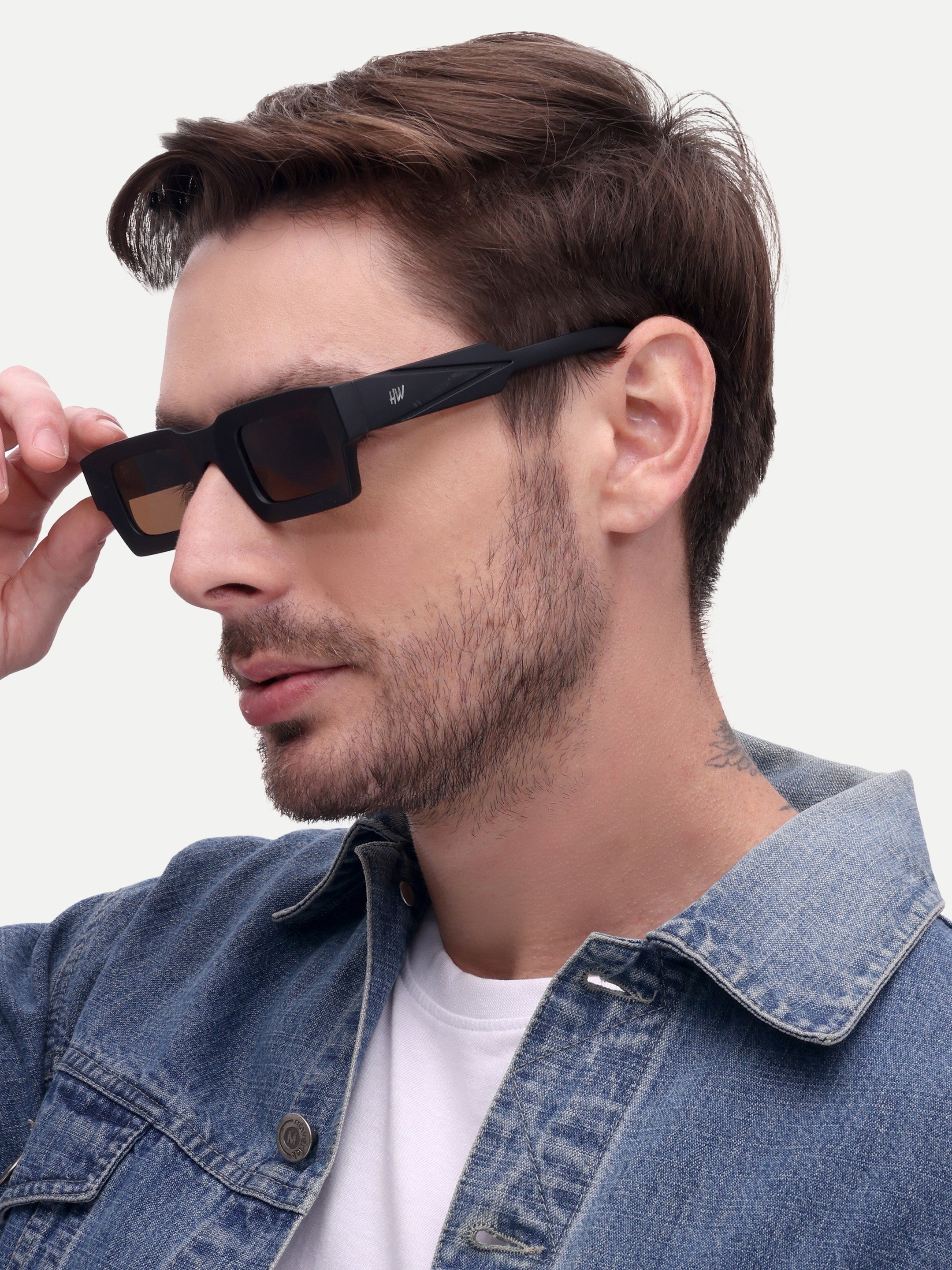 Men Wayfarer UV Protected Sunglasses Brown