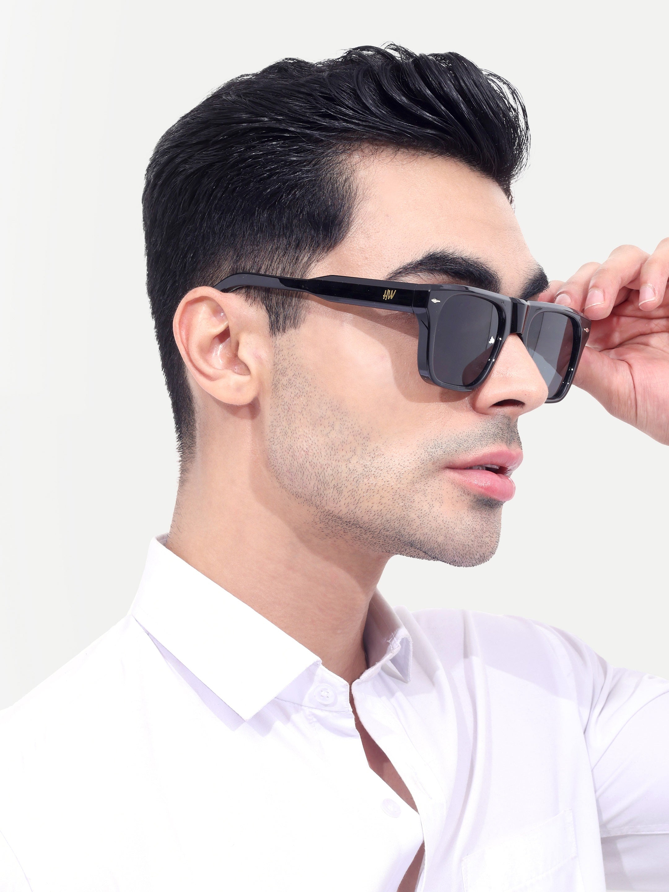 Men's Premium Black Wayfarer Rectangular Sunglasses