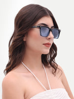 Women's Blue UV Protected Rectangular Sunglasses