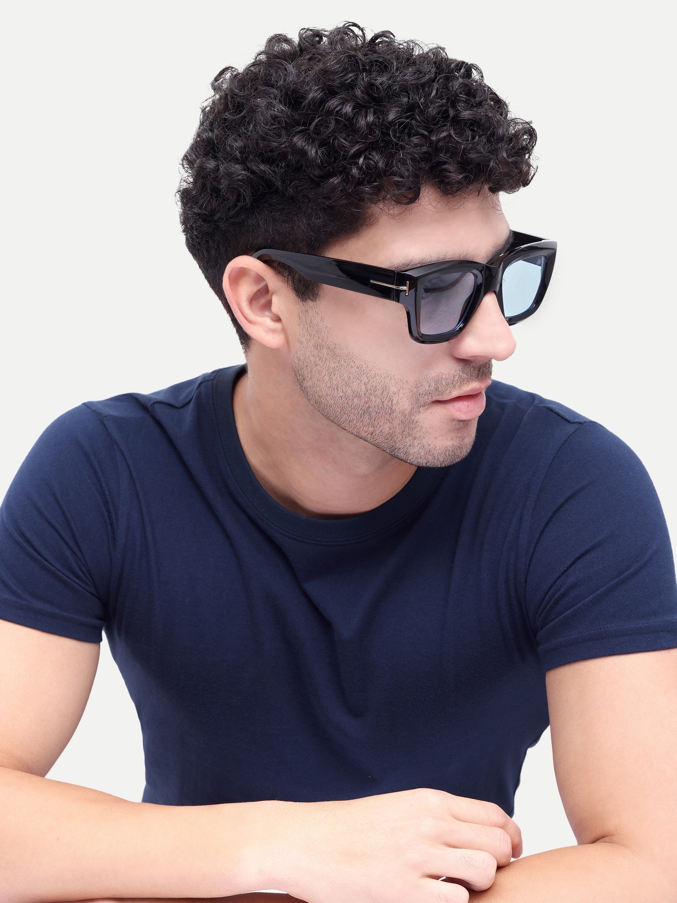 Phantom Blue Wayfarer Mens Sunglasses