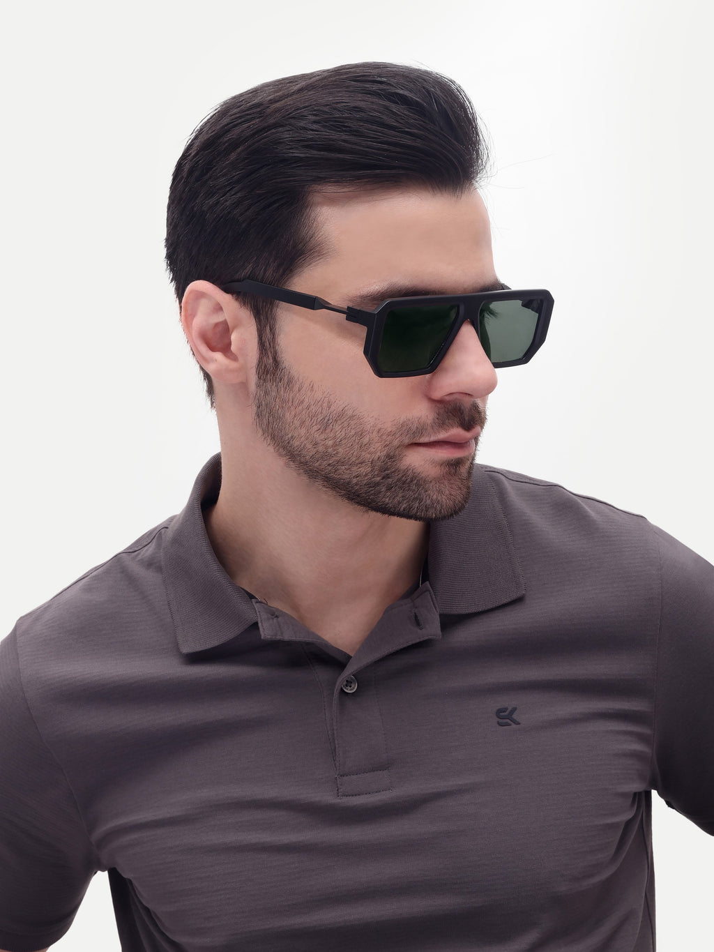 Men's UV Protected Gold Black Green Wayfarer Sunglasses