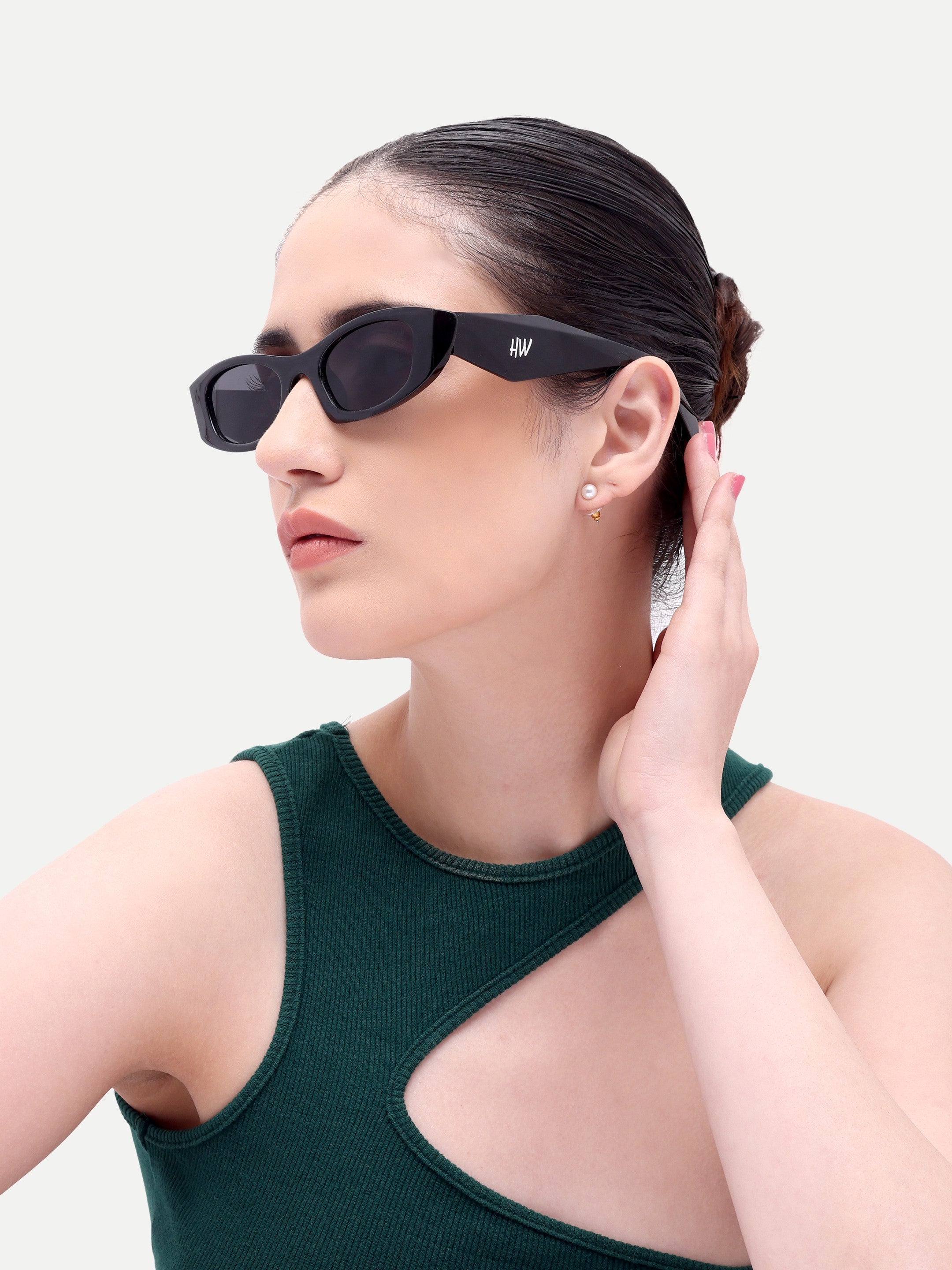 Sienna Black Cat Eye UV Protected Womens Sunglasses