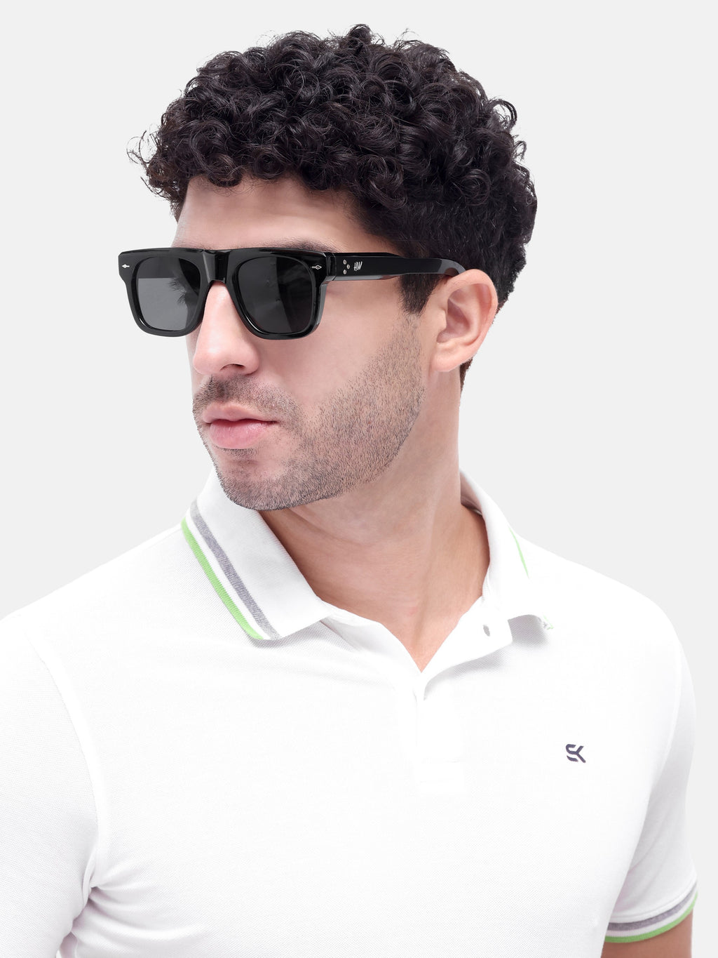 Novar Black Wayfarer Mens Sunglasses