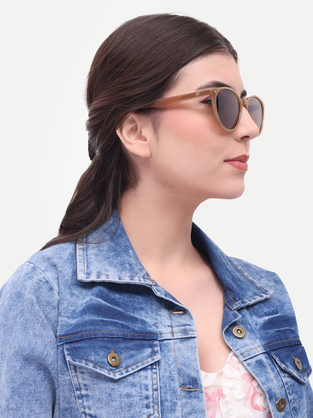 Women's Oval Brown UV Protected Sunglasses