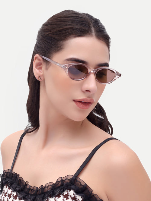 Fiora Oval Peach UV Protected Womens Sunglasses